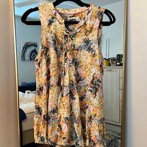 Anthropologie Floral Spring Sleeveless Top